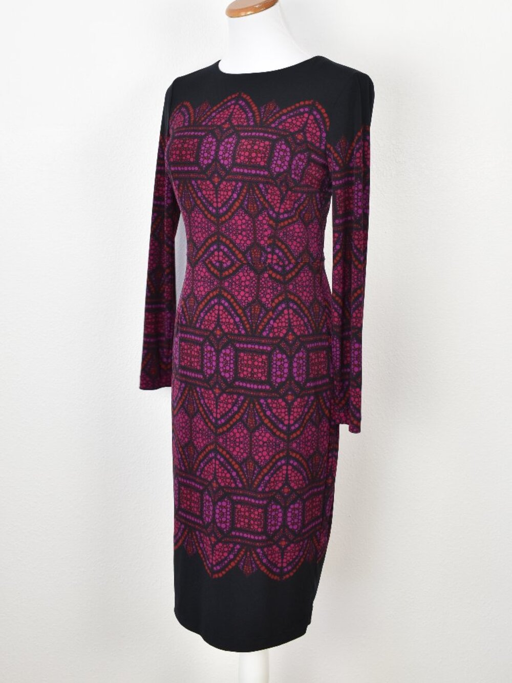 Maggy London Printed Midi Sheath Dress - 4 - Picture 3 of 8
